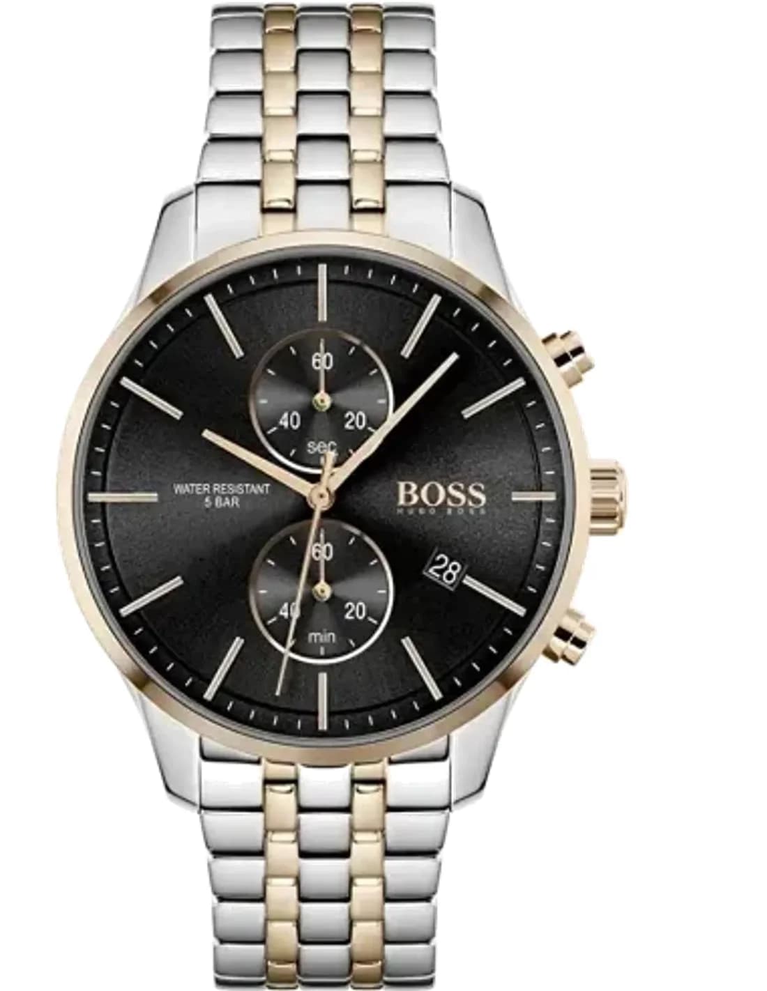 Montre Homme Hugo Boss Associate 1513840 Chronographe Acier Bicolore Argent/Or Rose