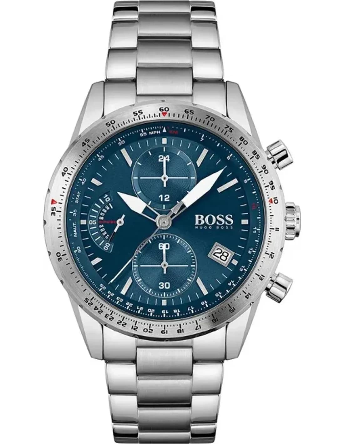 Montre Homme Hugo Boss Pilot Edition 1513850 - Chronographe Cadran Bleu Acier