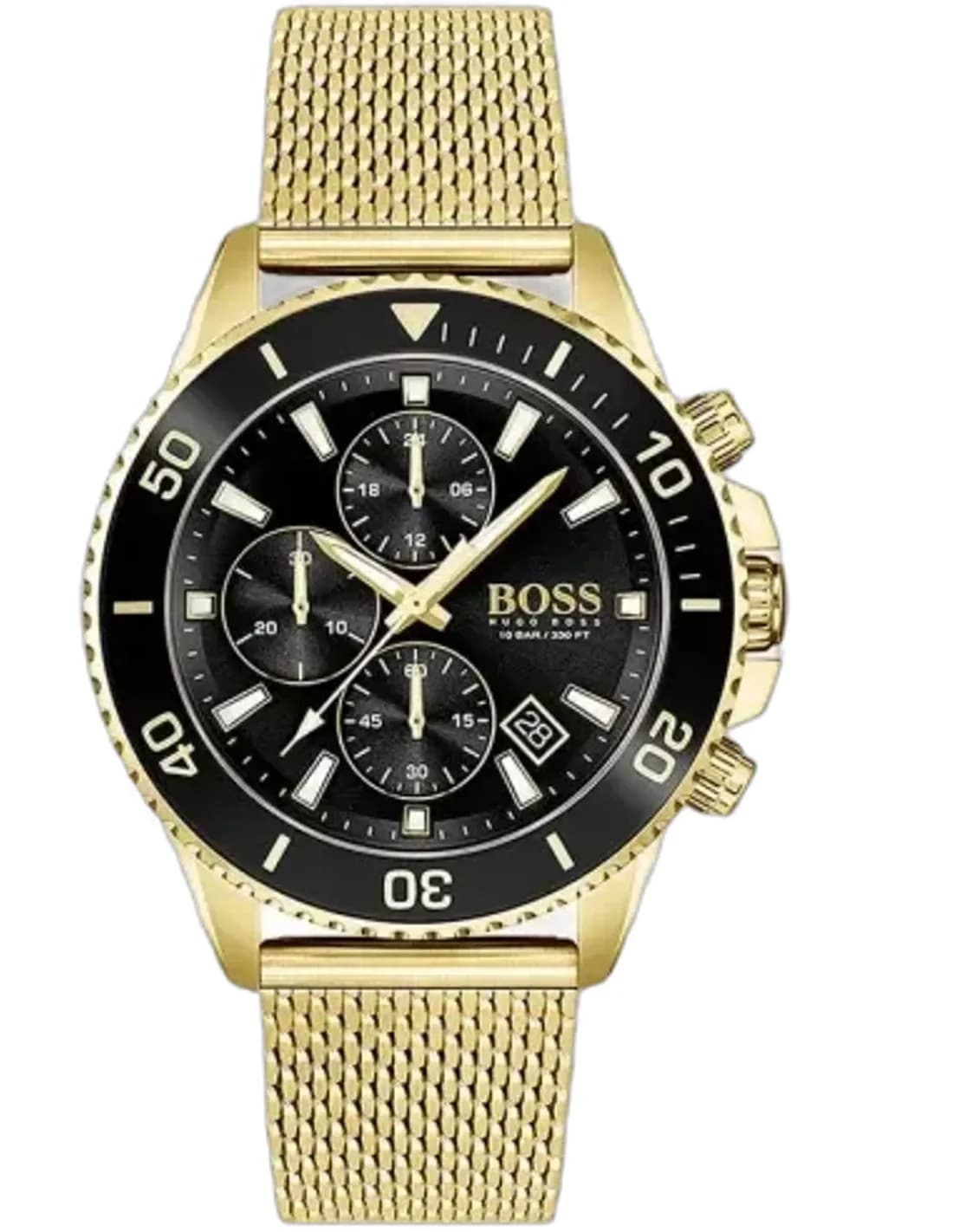 Montre Homme Hugo Boss Admiral 1513906 Chronographe Boîtier Or Cadran Noir