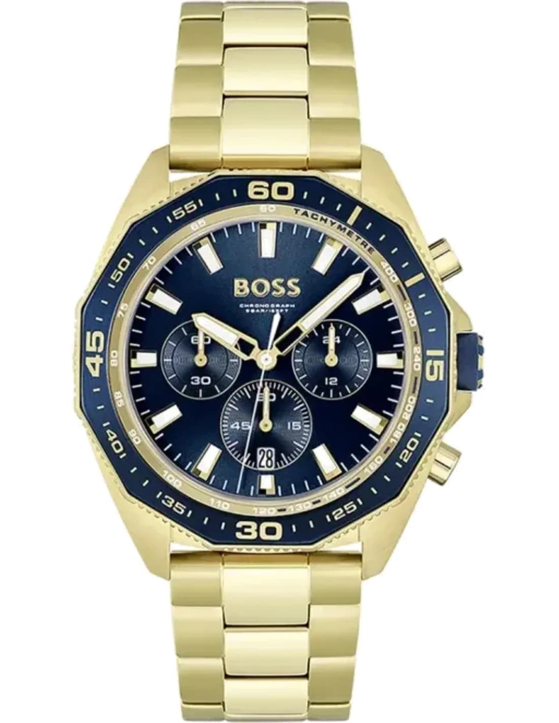 Montre Hugo Boss Energy 1513973 Homme - Cadran Bleu, Bracelet Acier Doré Jaune