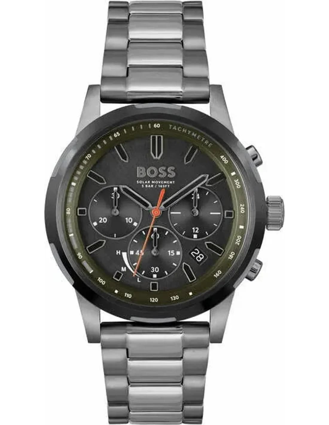 Montre Homme Hugo Boss 1514034 Solgrade Acier Gris Cadran Noir Multifonctions