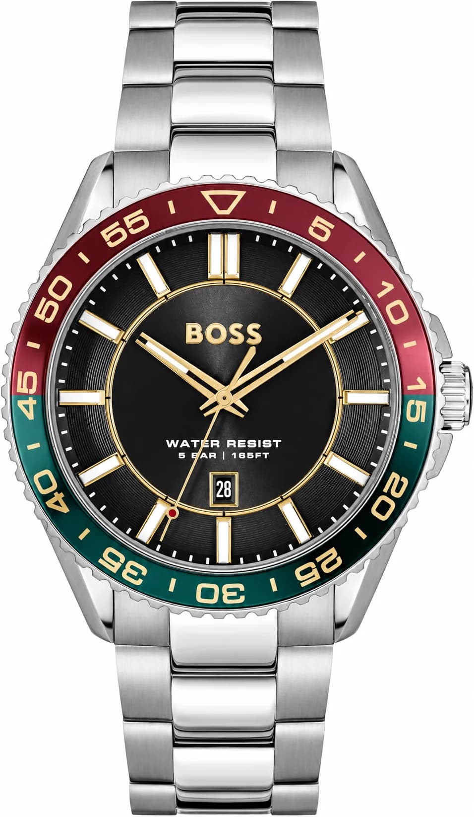 Montre Hugo Boss Runner 3H 1514210 homme argentée, 316l stainless steel 44mm, quartz 5 ATM