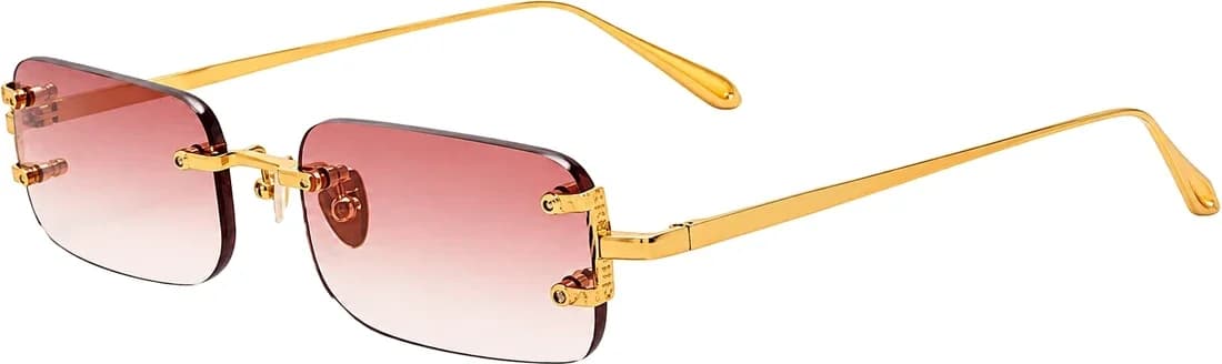 Lunettes de soleil Linda Farrow Taylor LFL1131 C3 forme rectangulaire roses à branches dorés