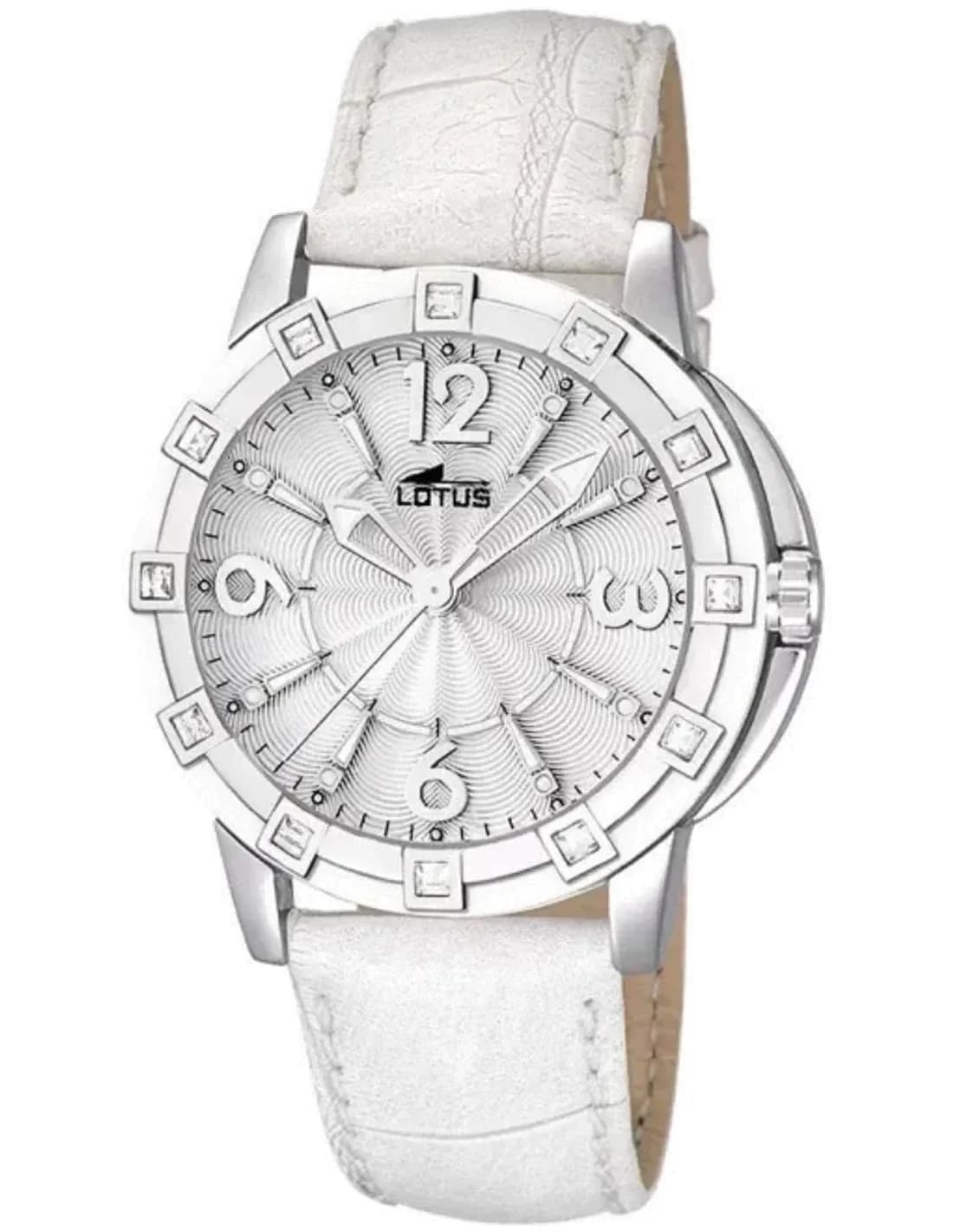 Montre Femme Lotus L15745/1, Cadran et Bracelet Cuir Blanc