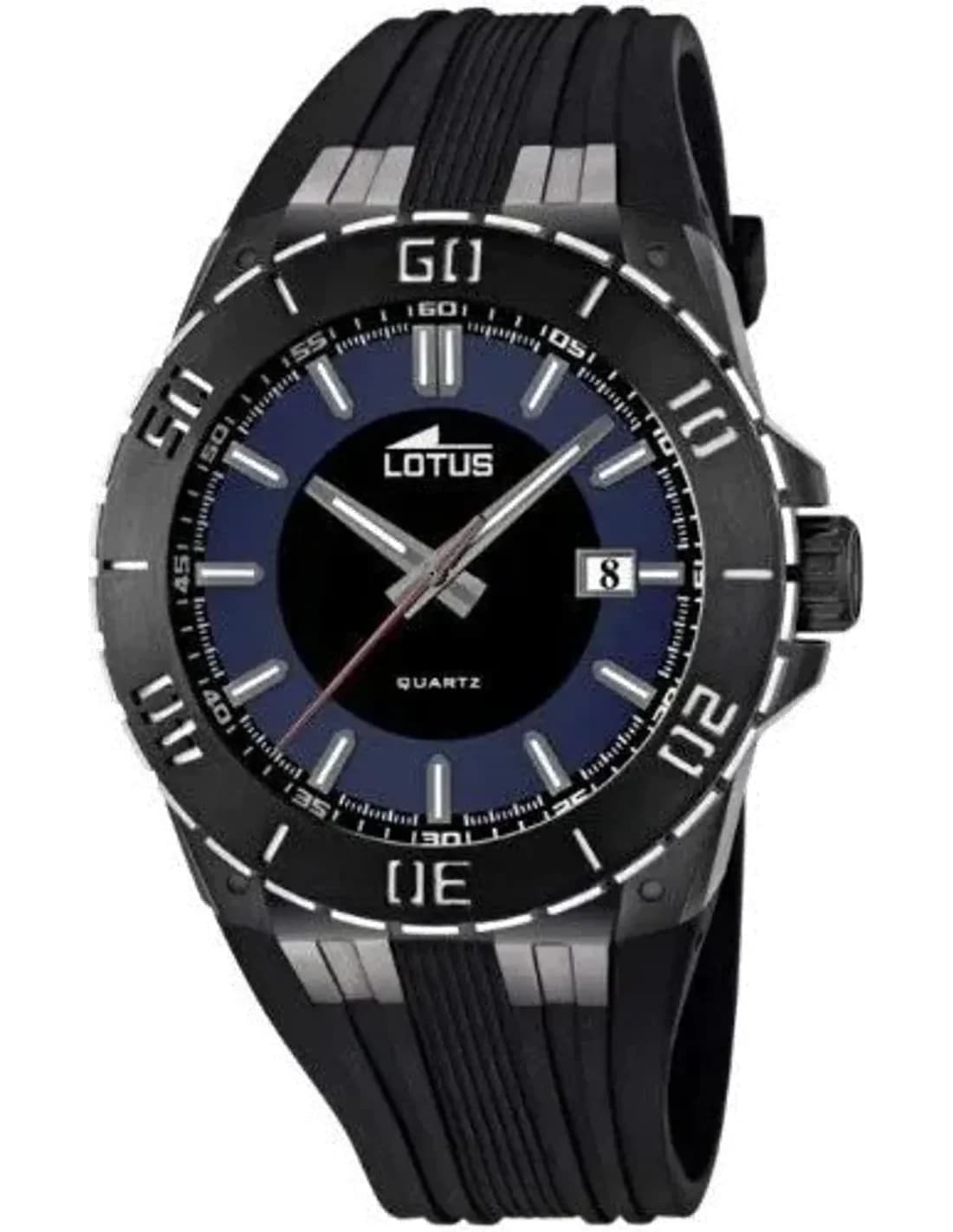Montre Homme Lotus L15806/2 - Cadran Bleu et Noir, Boîtier Noir 45mm