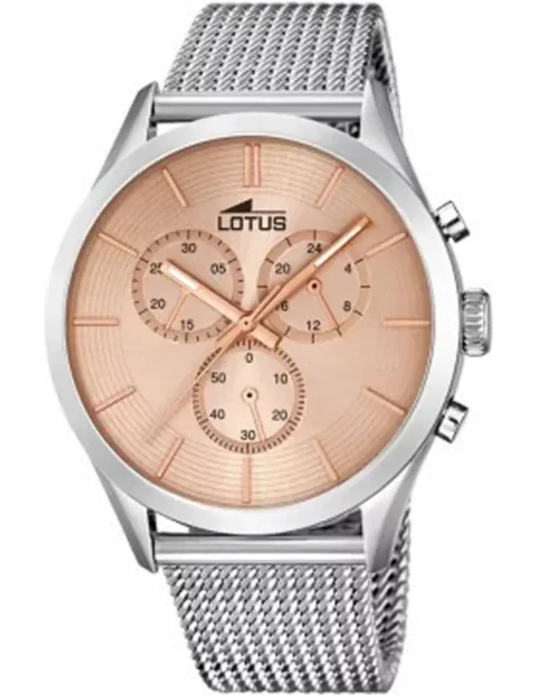 Montre Homme Lotus L18117/3 en acier argenté et or rose