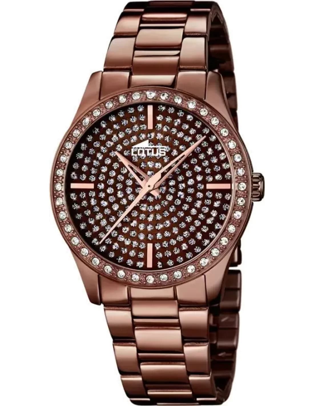 Montre Femme Lotus Trendy L18137/1 - Boîtier et bracelet acier inoxydable couleur chocolat