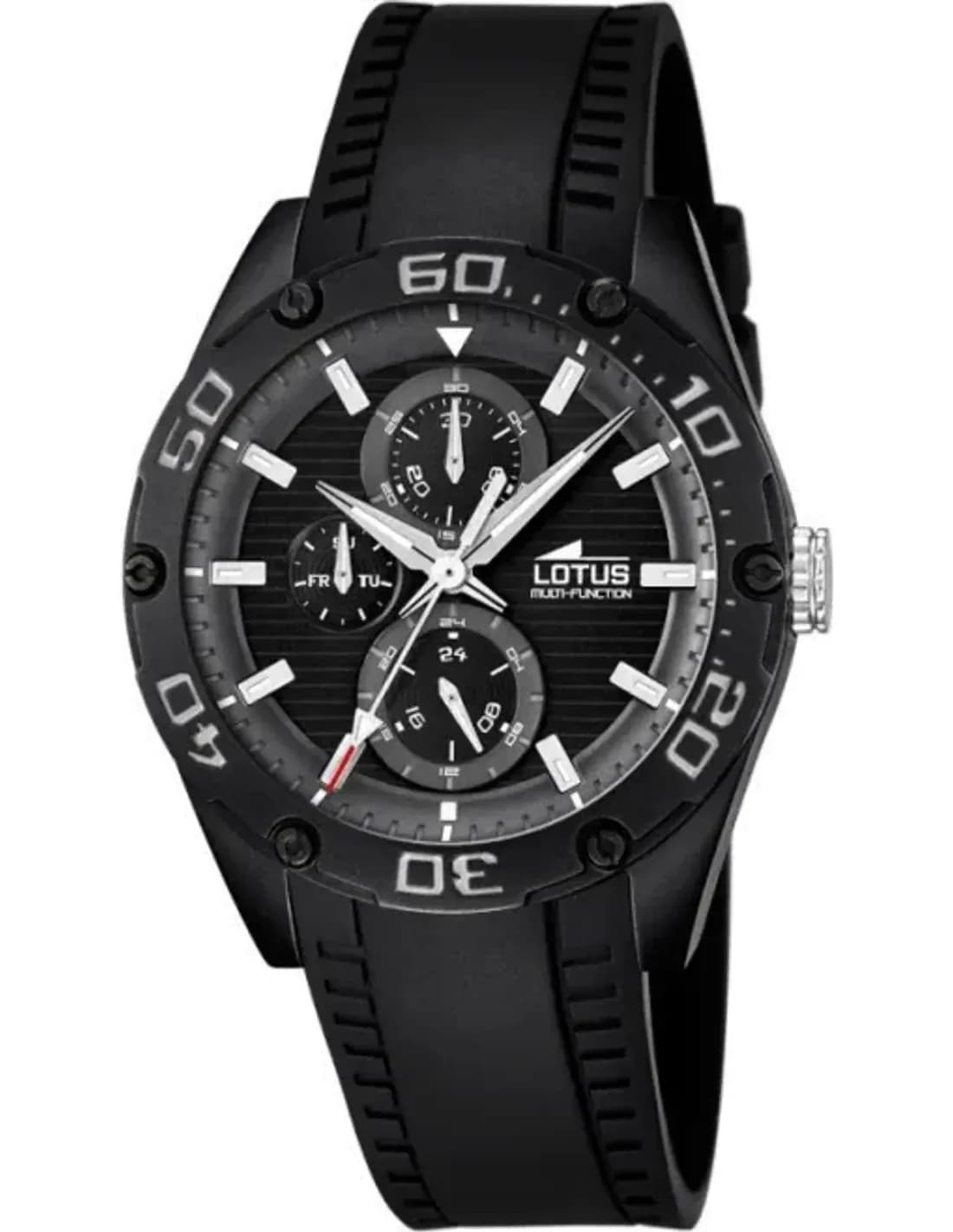 Montre Homme Lotus L18183/4 Noir - Cadran Noir, Bracelet Silicone