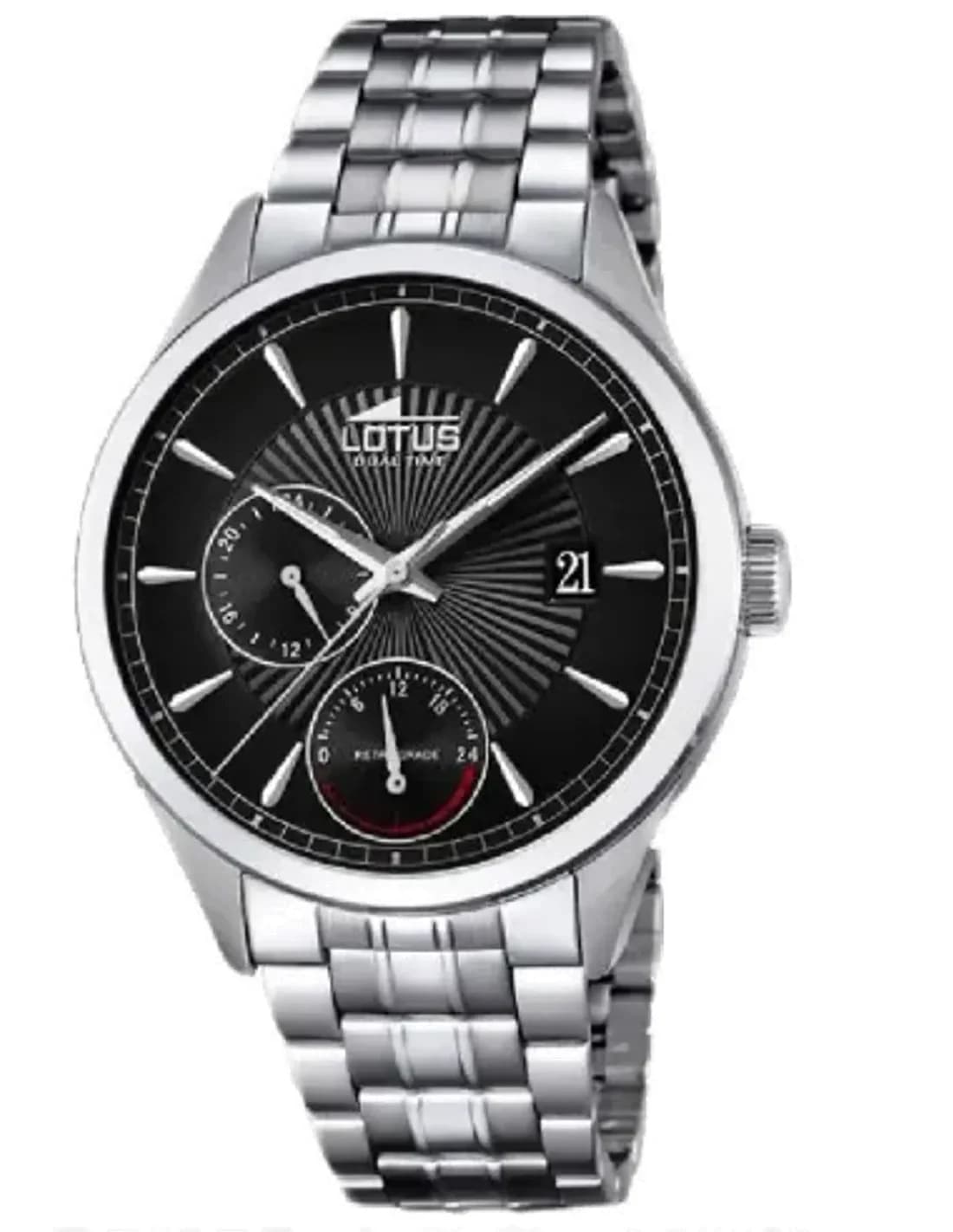 Montre Homme Lotus L18213/8, Cadran Noir, Bracelet Acier Argent