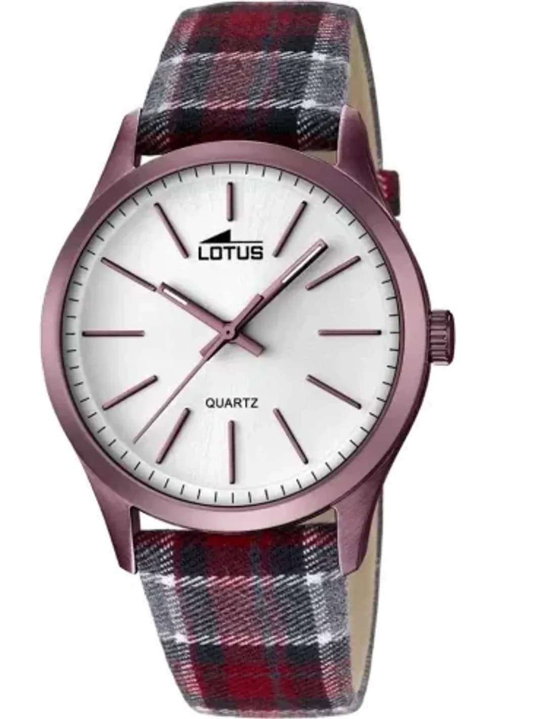 Montre Homme Lotus L18349/1 Cadran Blanc Boîtier Violet Bracelet Nylon Rouge