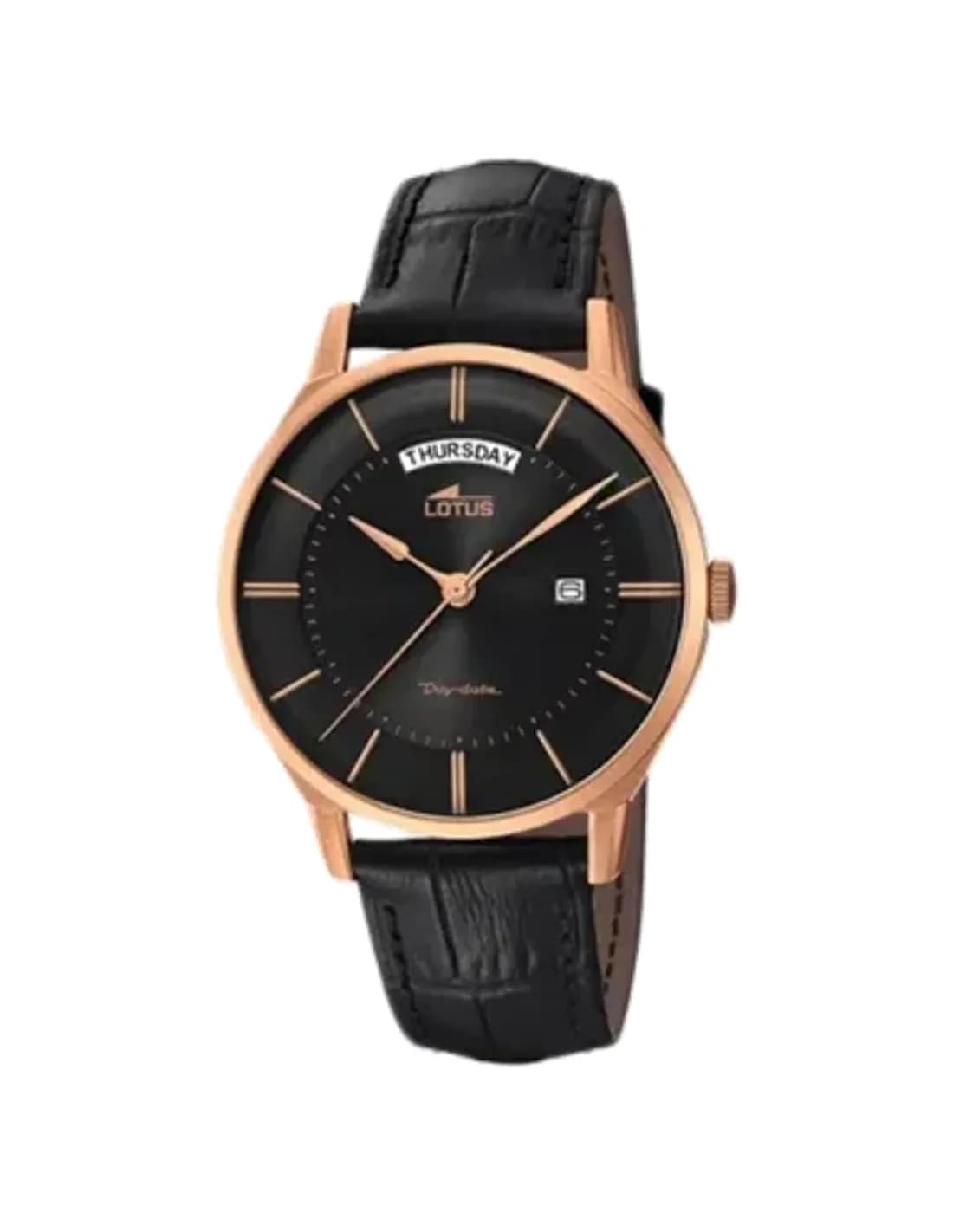 Montre Homme Lotus L18422/2 en Or Rose et Cadran Noir