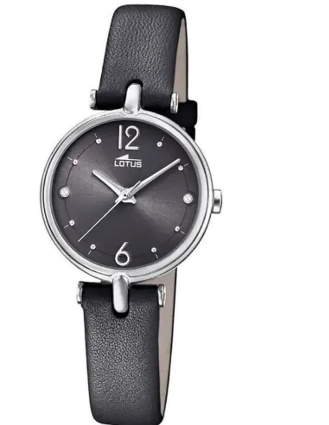 Montre Femme Lotus L18458/2 à Cadran Noir et Bracelet Cuir