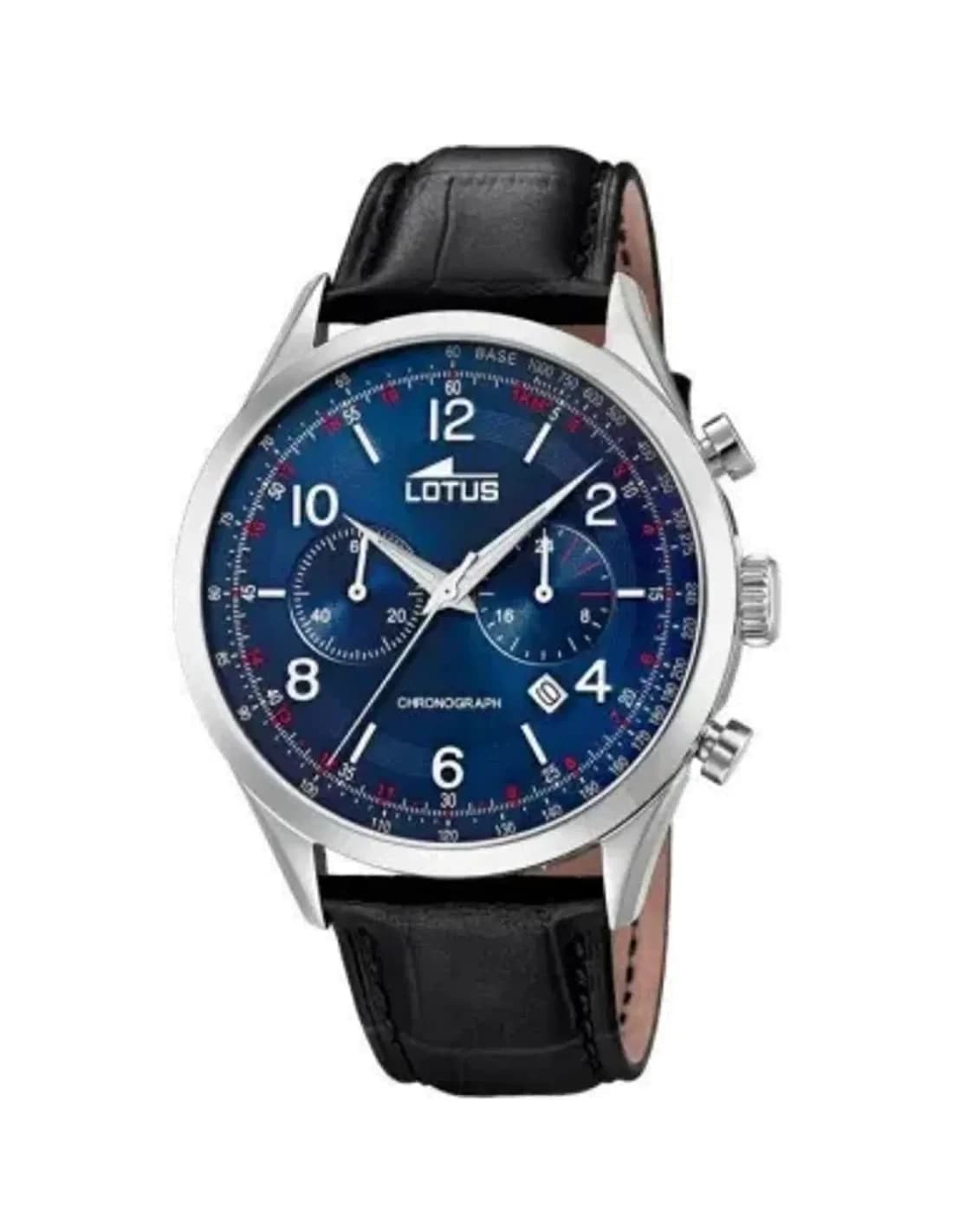 Montre Homme Lotus L18557/2 - Boîtier Acier, Cadran Bleu, Bracelet Cuir Noir