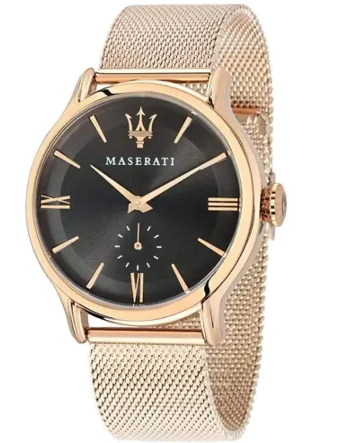 Montre Homme Maserati Epoca R8853118004, boîtier et maille milanaise or rose