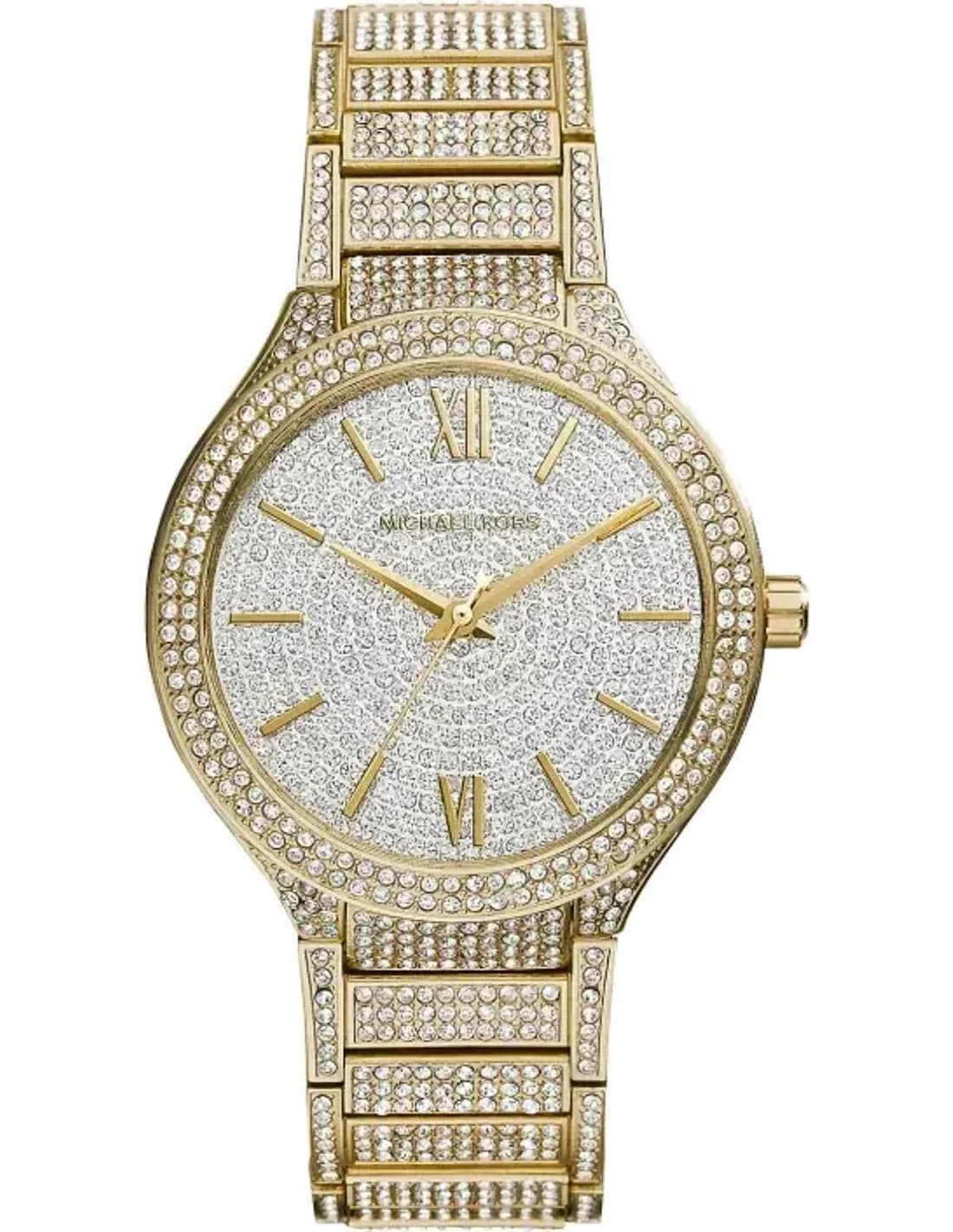 Montre Femme Michael Kors Kerry MK3360 en acier doré avec micropavé de cristaux