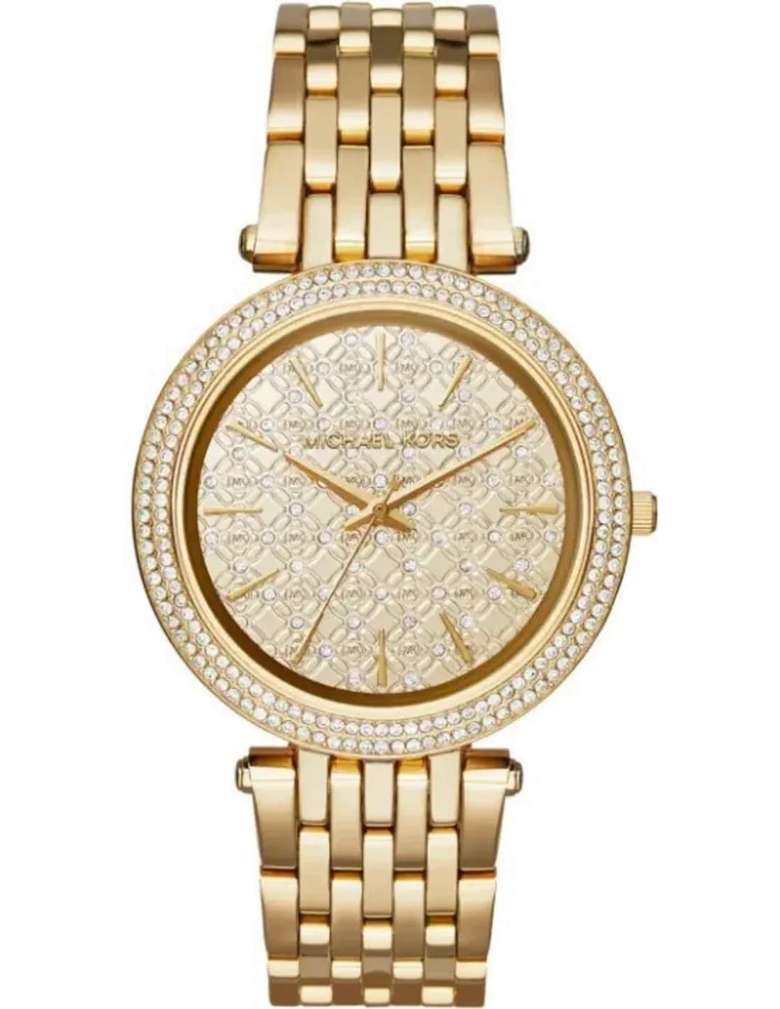 Montre Femme Michael Kors MK3398 Acier Doré Jaune - Lunette Strass - Quartz