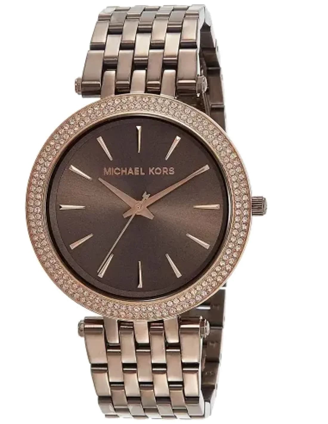 Montre Femme Michael Kors MK3416 Darci - Cadran et Bracelet Acier Marron, Lunette Cristaux