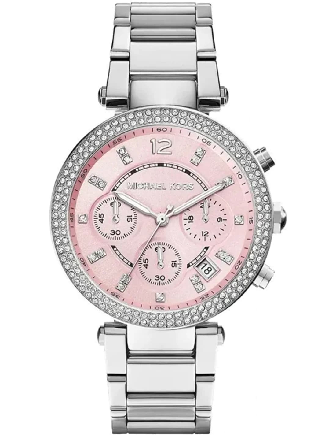 Montre Michael Kors Parker MK6105 femme bracelet acier argent cadran rose