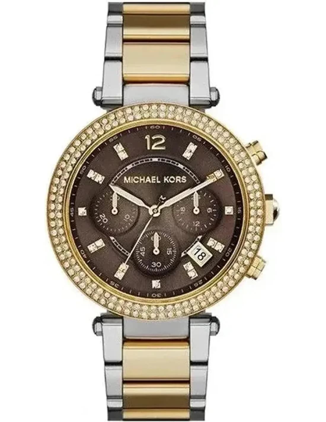 Montre Femme Michael Kors MK6118 Parker Chronomètre Acier Inoxydable Bi-ton Argent/Or