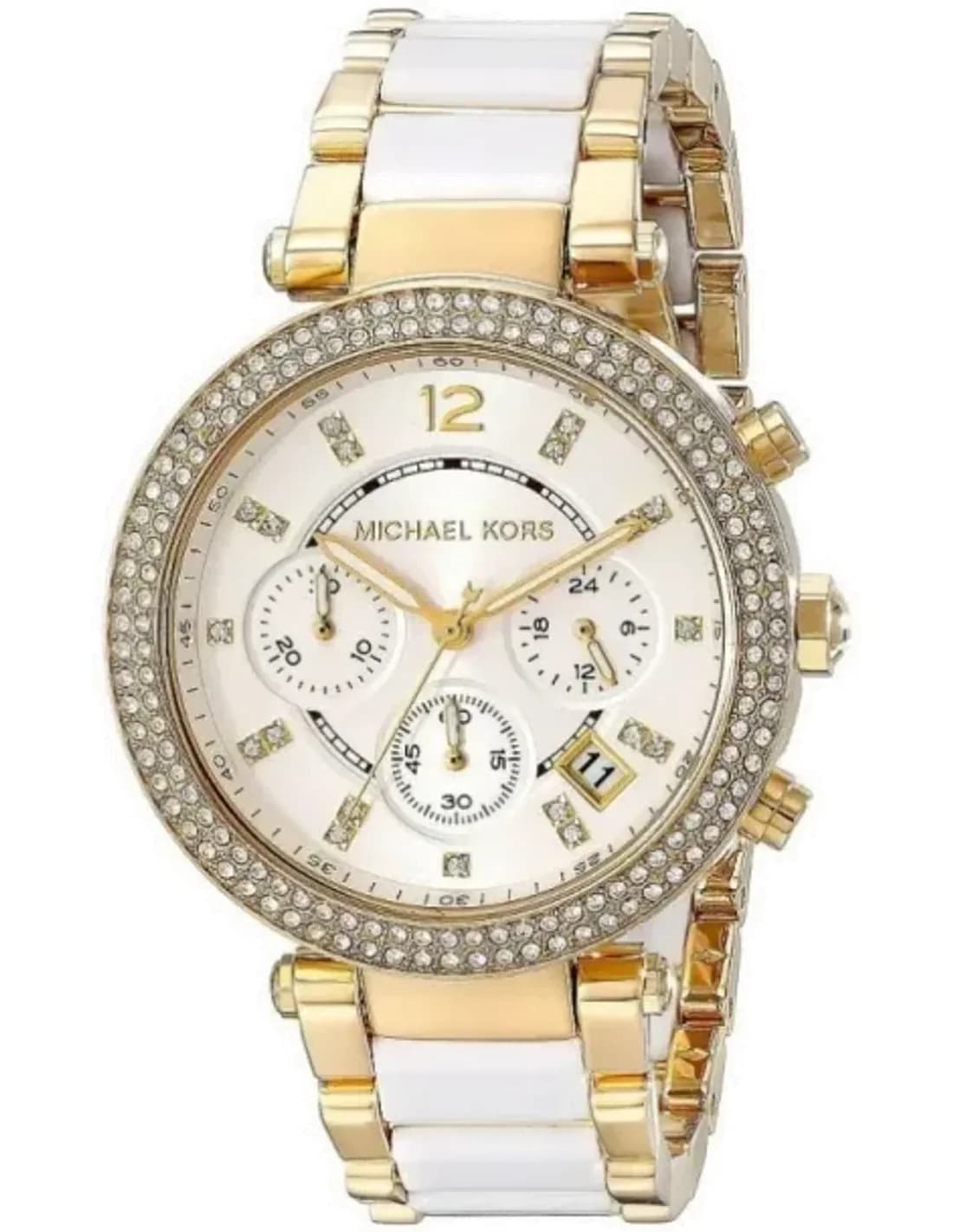 Montre Michael Kors MK6119 Femme Bicolore Or et Acier avec Cadran à Cristaux