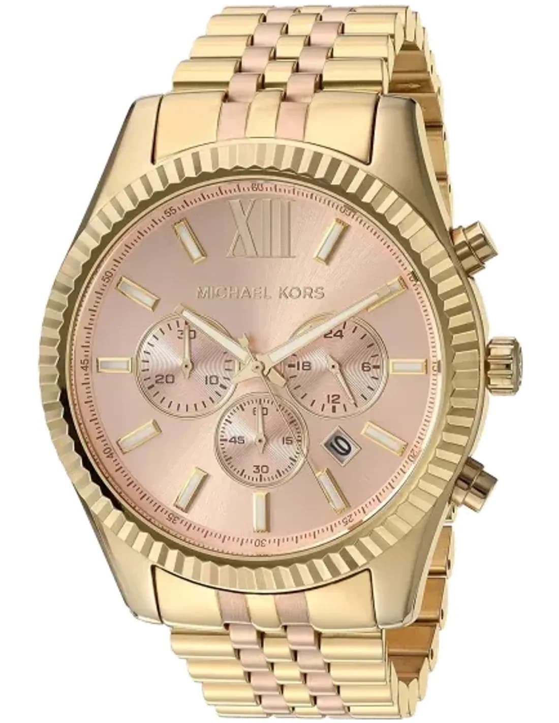 Montre Femme Michael Kors MK6473 Lexington Chronographe Acier Doré Rose