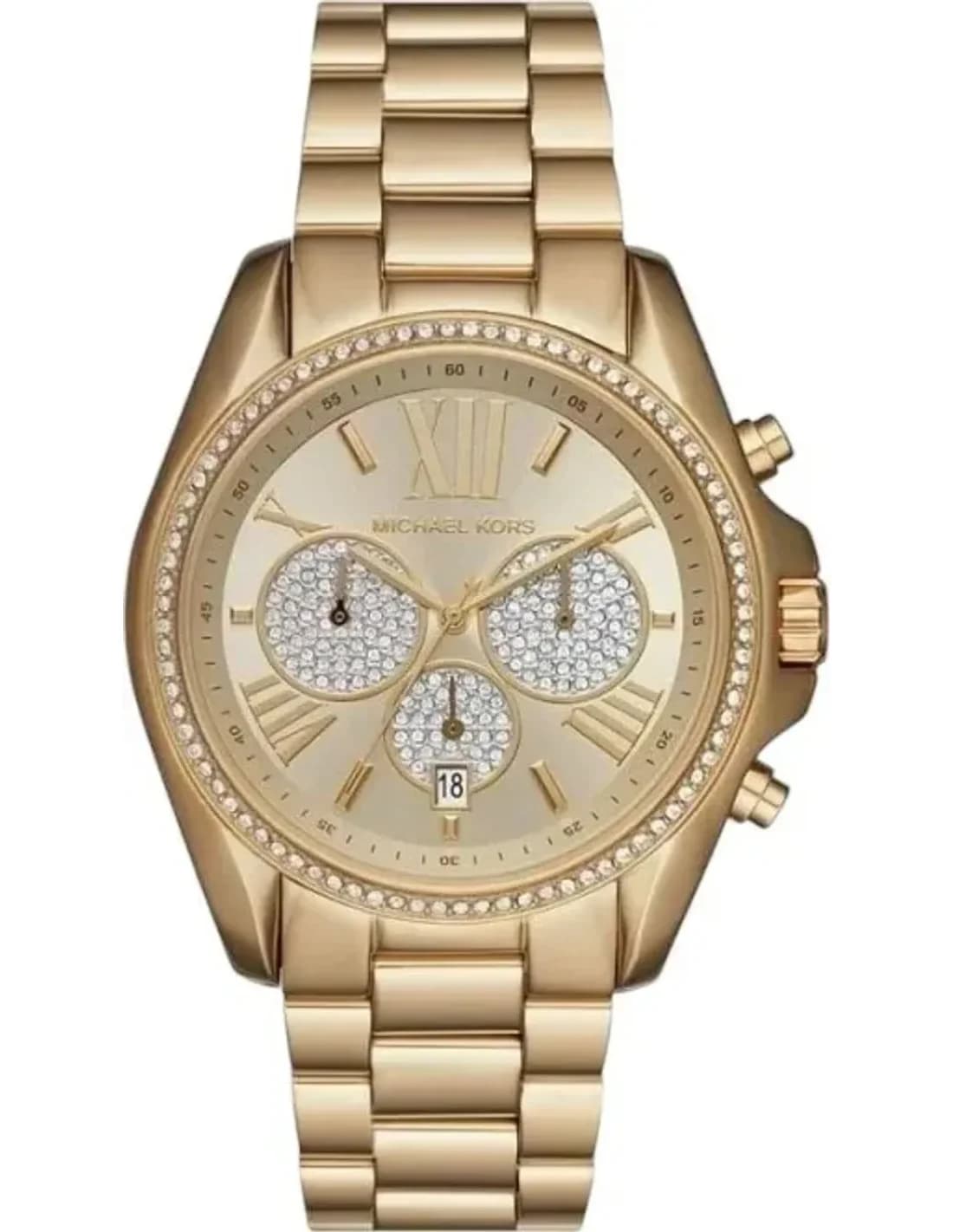 Montre Michael Kors MK6538 Bradshaw Femme en Acier Doré, Chronographe