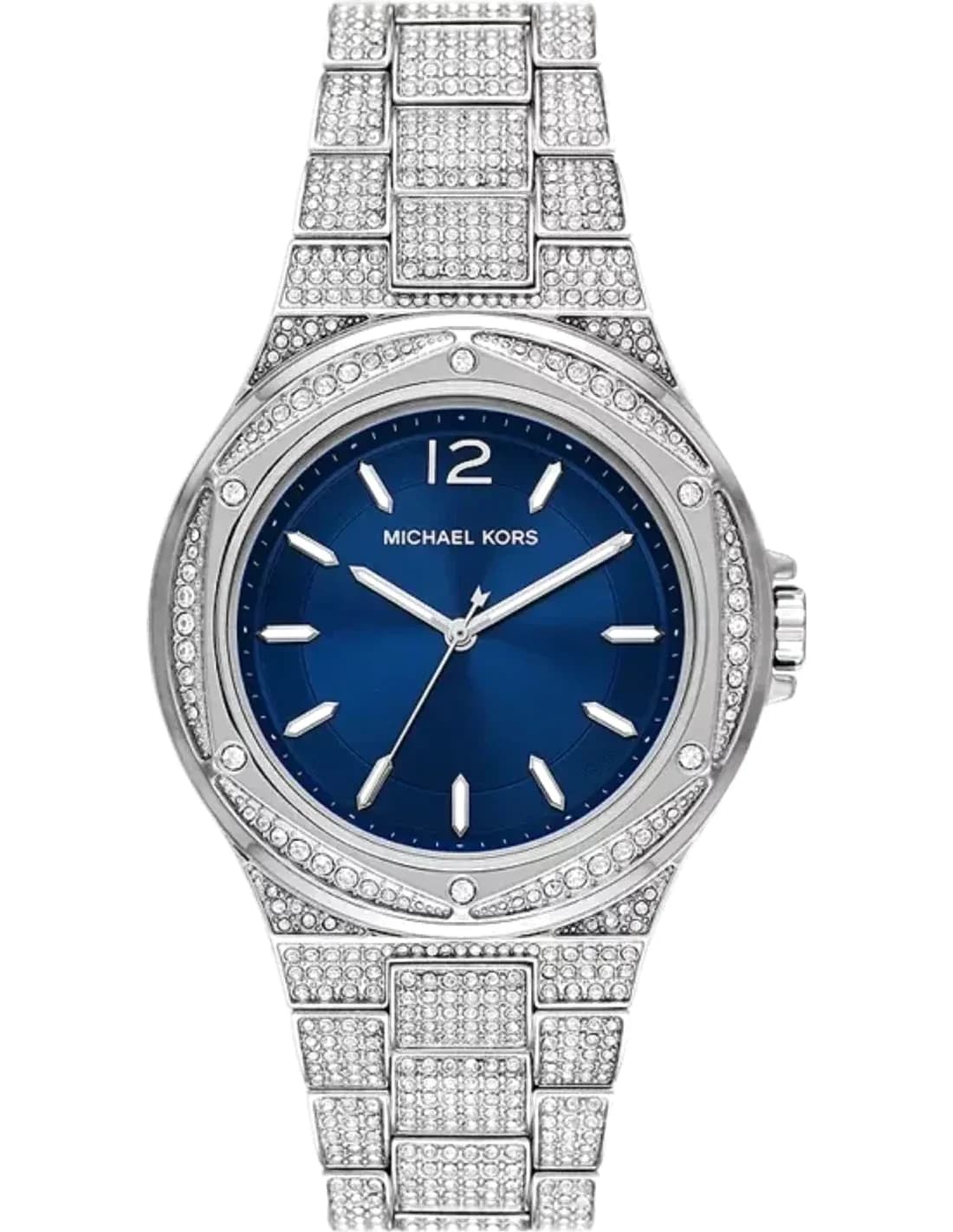 Montre Femme Michael Kors MK6990 Lennox - Cadran Bleu Pavé Cristaux, Bracelet Acier
