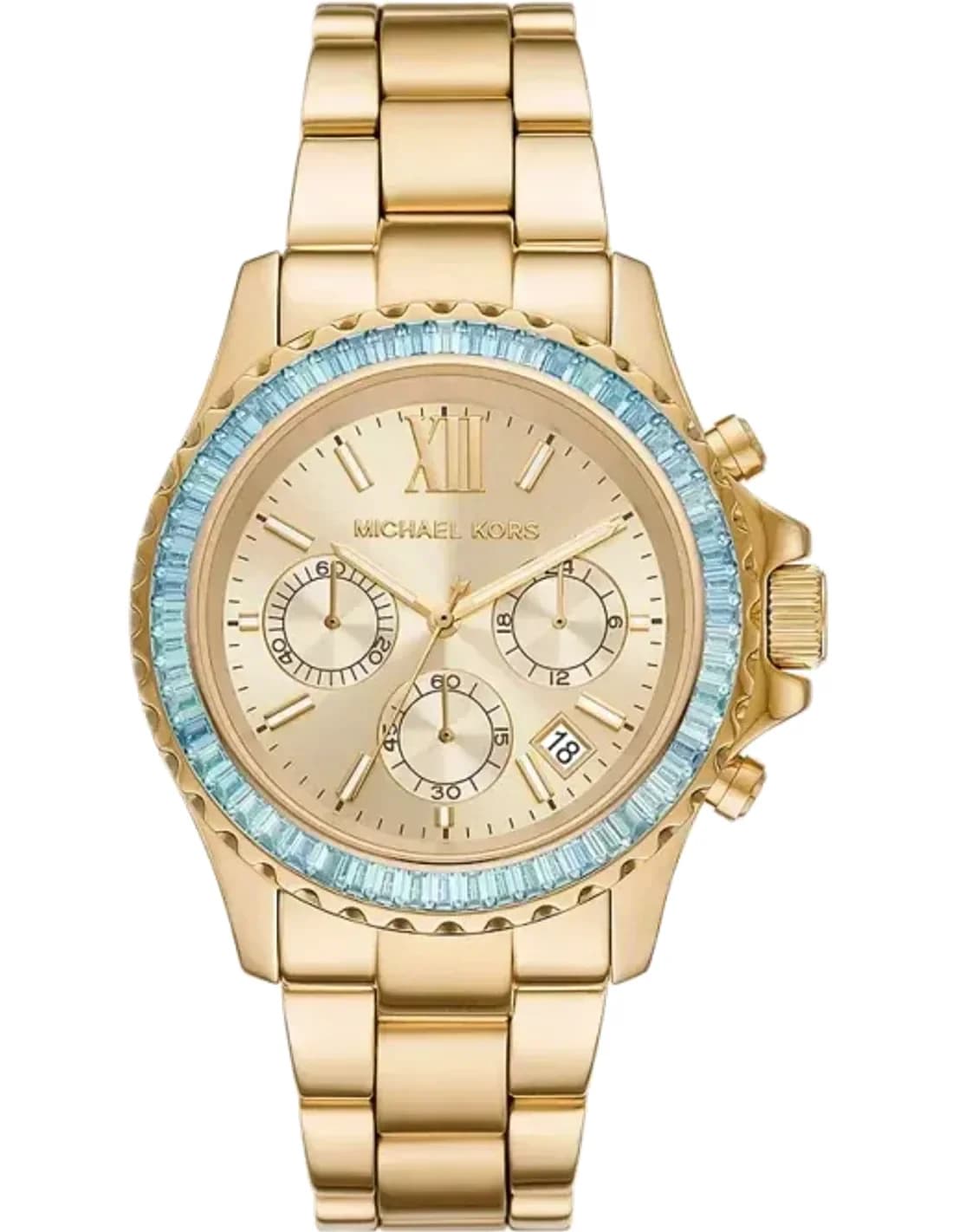Montre Michael Kors Everest MK7210 Chronographe Femme en Acier Doré avec Cristaux