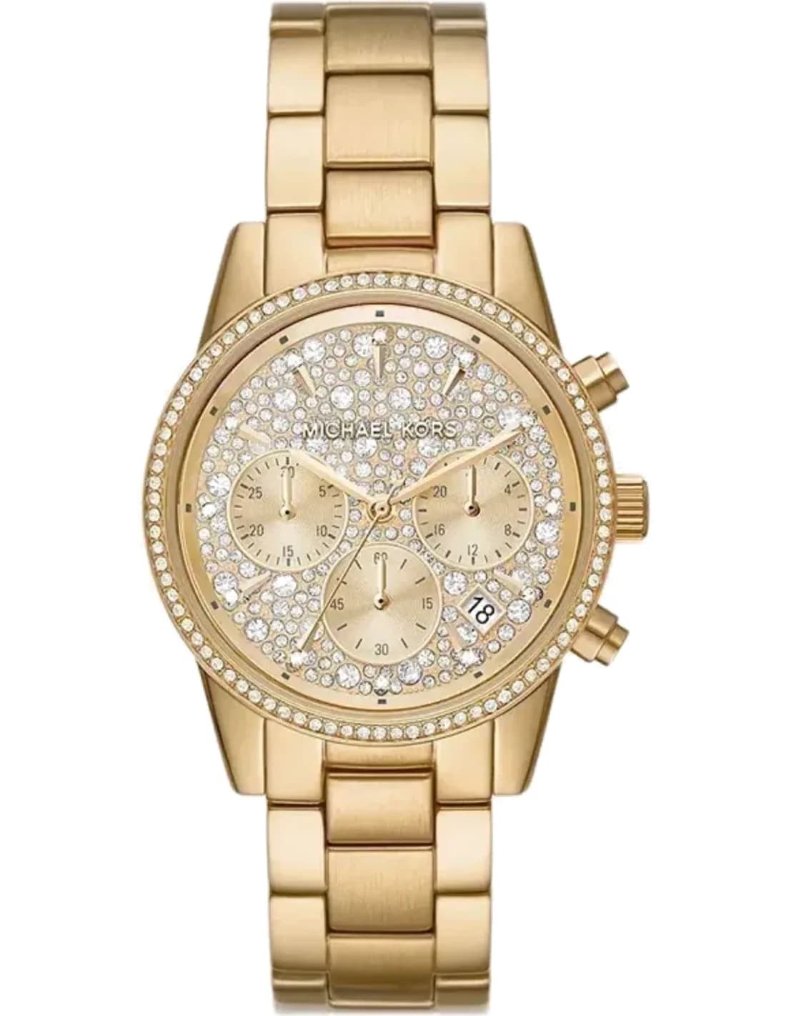 Montre Michael Kors Ritz MK7310 chronographe femme bracelet acier doré