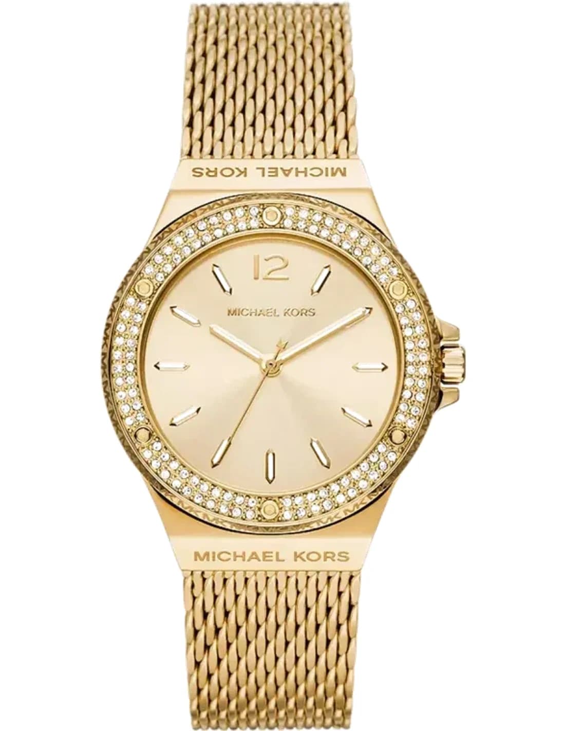 Montre Femme Michael Kors MK7335 Lennox - Cadran Doré Pavé, Bracelet Maille Or Acier Inoxydable