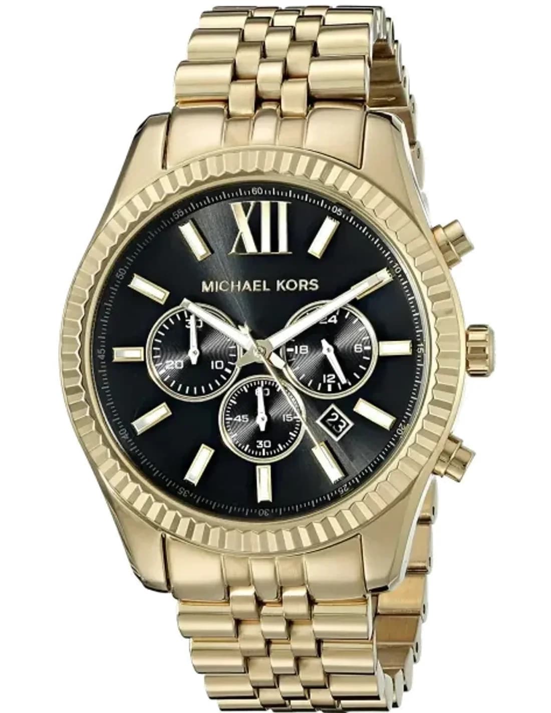 Montre Homme Michael Kors MK8286 - Chronographe Acier Doré, Cadran Noir