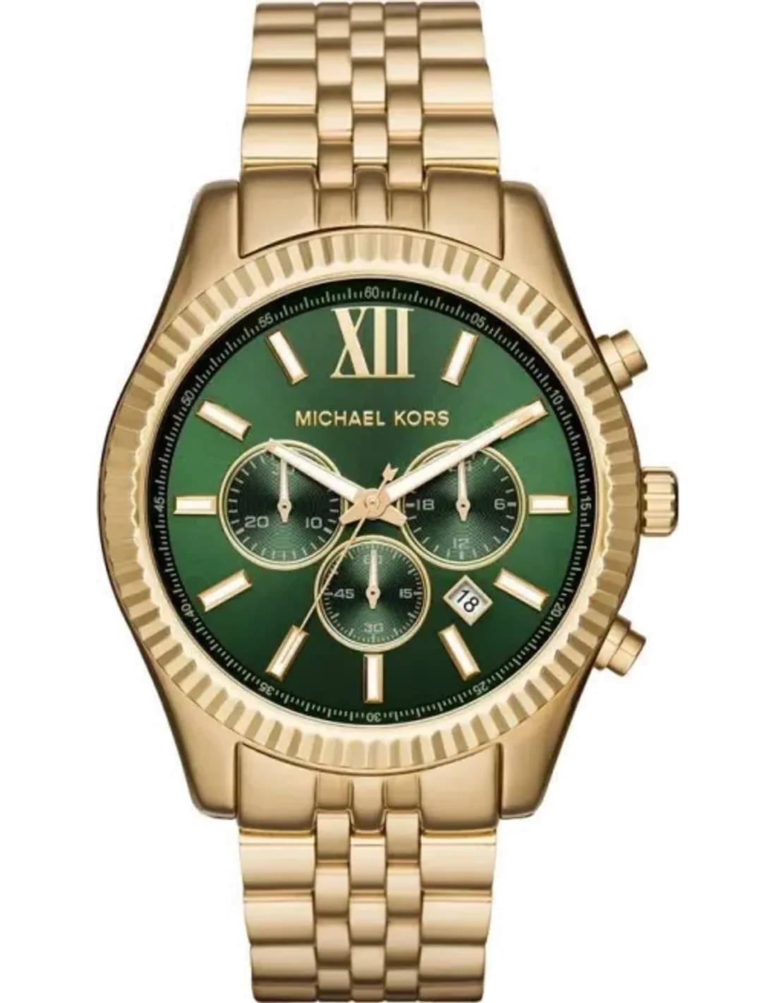 Montre Michael Kors Lexington MK8446 homme acier doré cadran vert