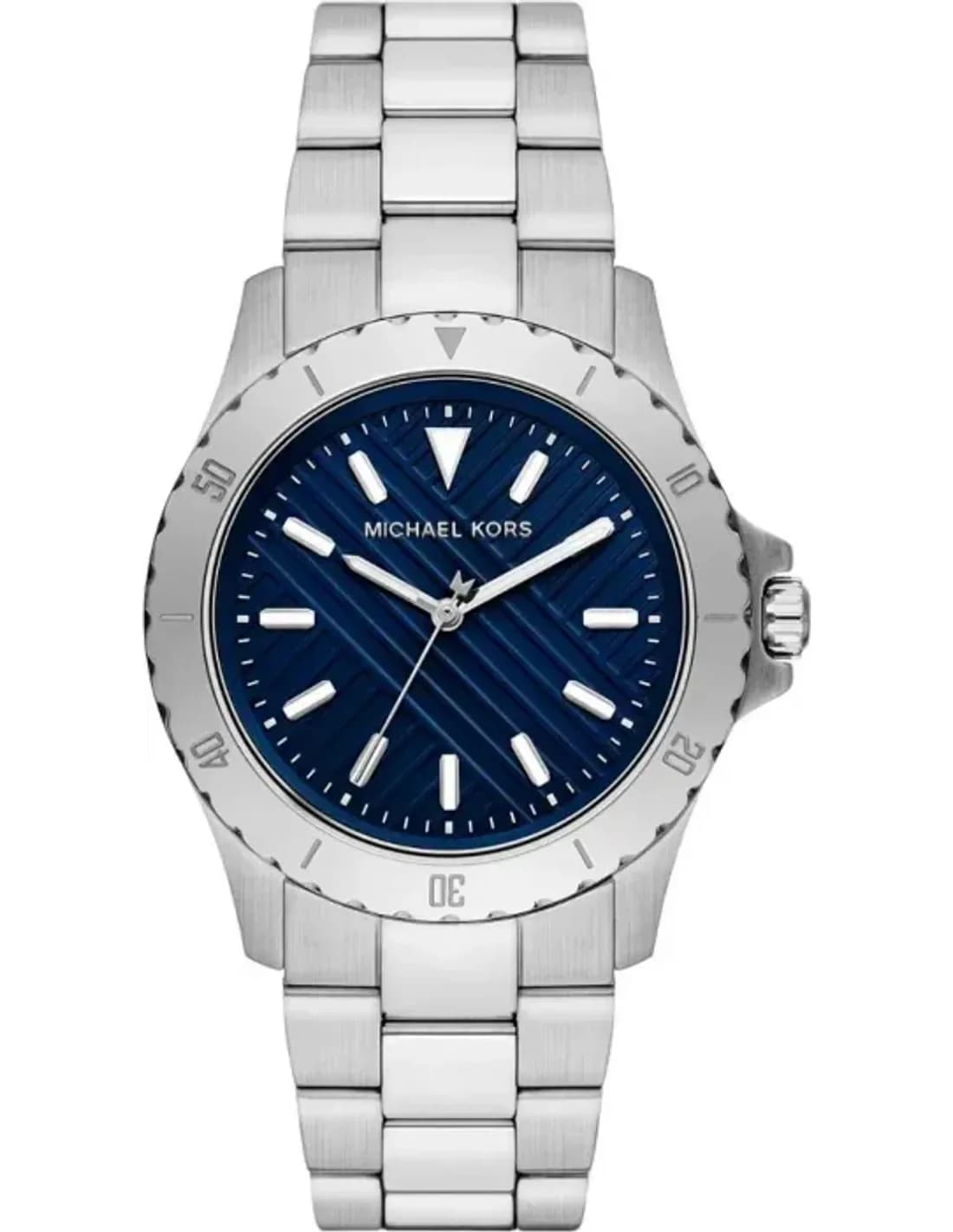 Montre Homme Michael Kors MK9079 en Acier Argenté avec Cadran Bleu Nuit
