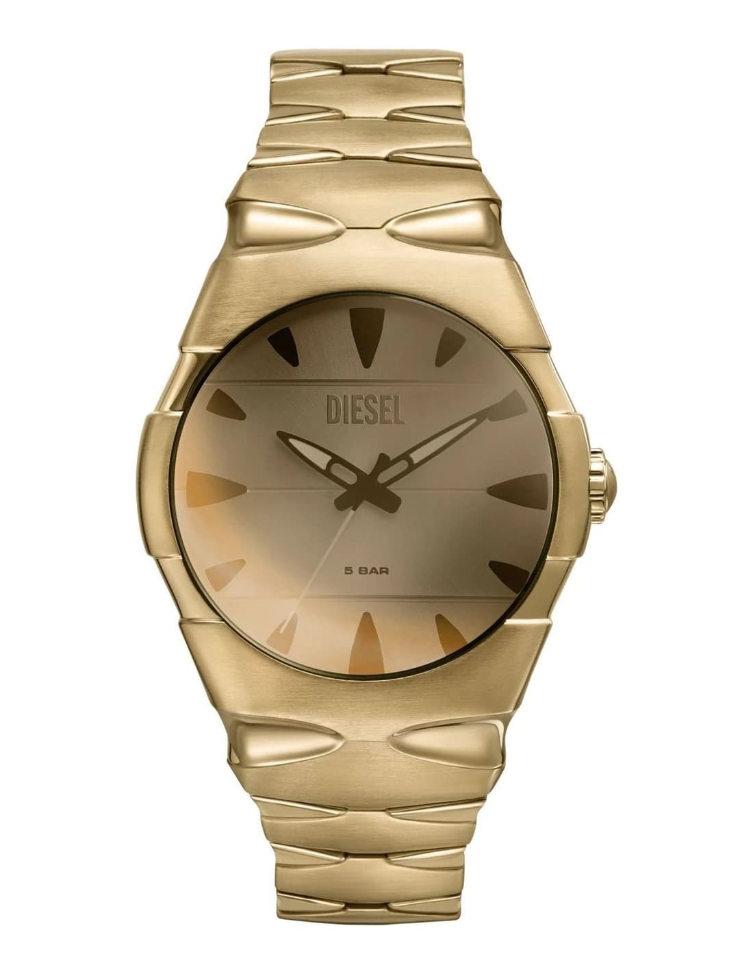 Garde-temps Diesel DZ2214 pour homme, cadran doré et bracelet acier