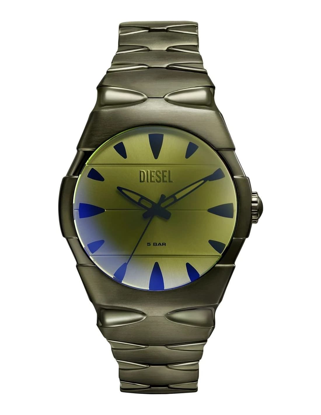 Garde-temps Diesel DZ2215 pour homme, cadran vert et bracelet acier
