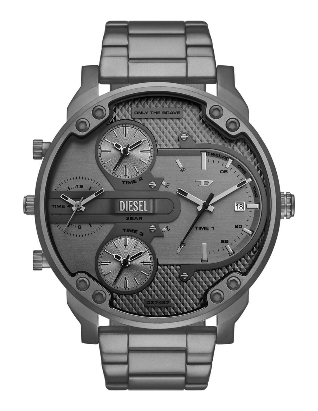 Garde-temps Diesel DZ7487 pour homme, cadran gris et bracelet acier pour homme