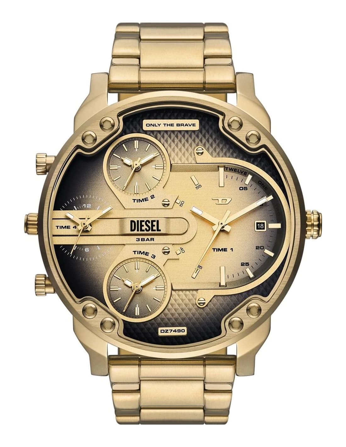 Garde-temps Diesel DZ7490 pour homme, cadran noir et bracelet acier pour homme