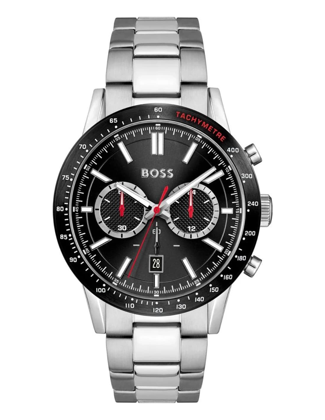 Garde-temps Hugo Boss 1513922 pour homme, au cadran noir et bracelet acier