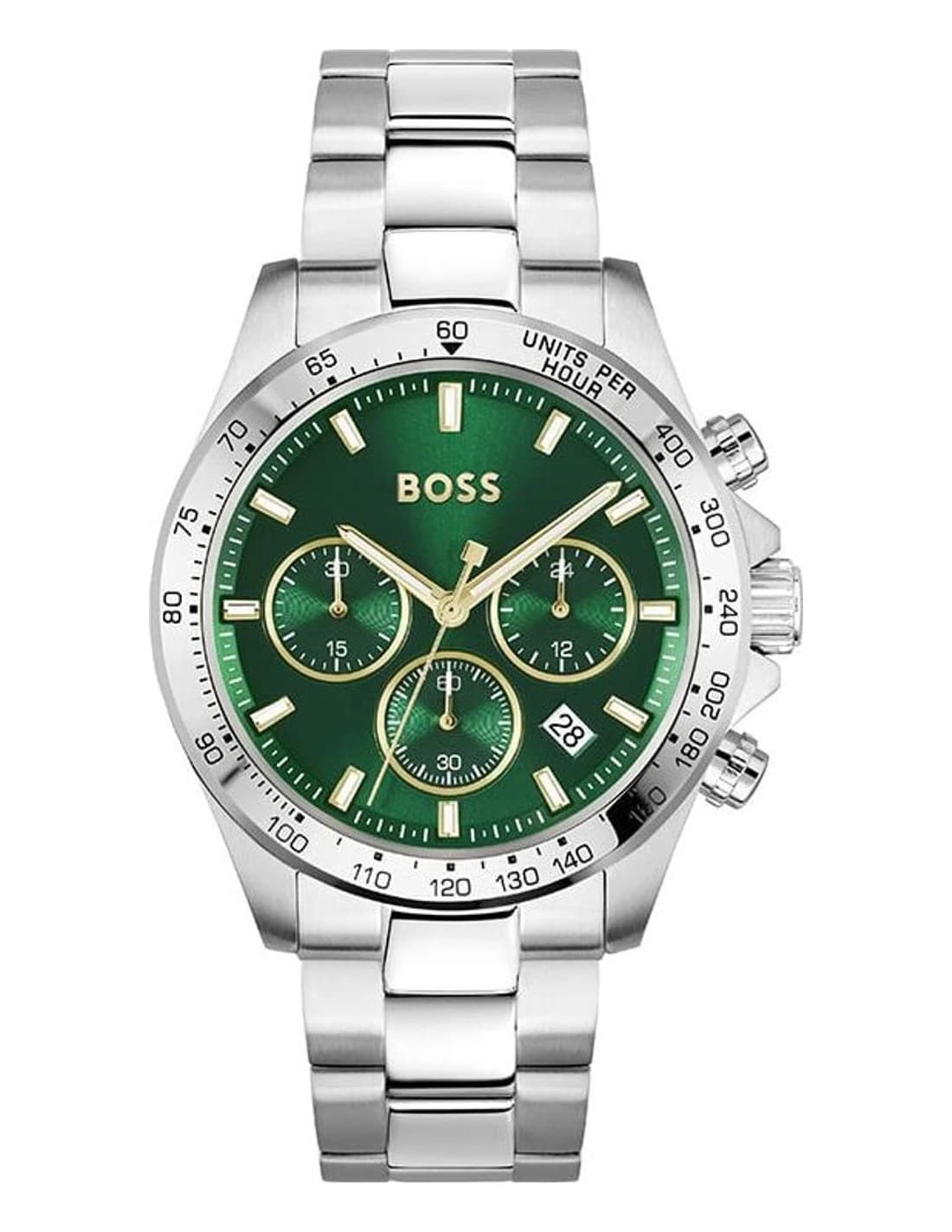 Garde-temps Hugo Boss 1514217 pour homme, cadran vert et bracelet acier