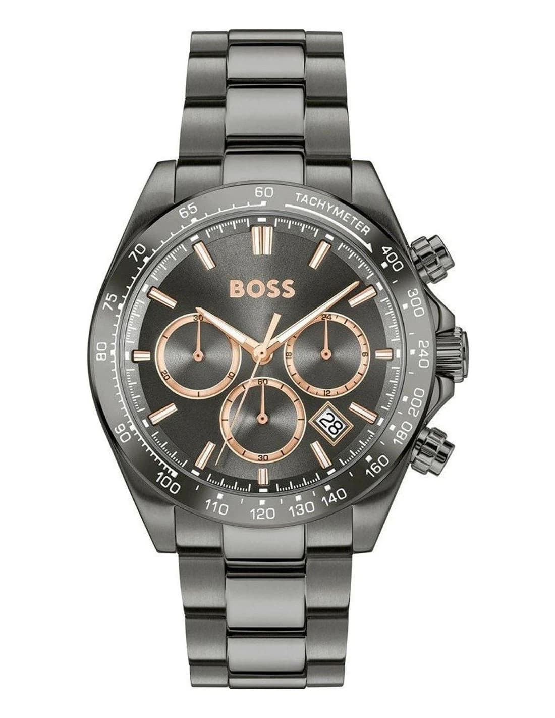 Garde-temps Hugo Boss 1514299 pour homme, cadran gris gunmetal sur bracelet acier