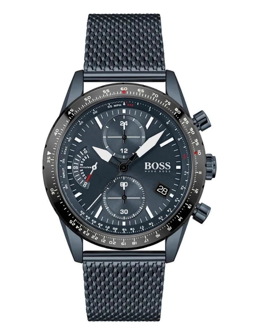 Garde-temps Hugo Boss 1513887 pour homme, cadran bleu avec bracelet acier