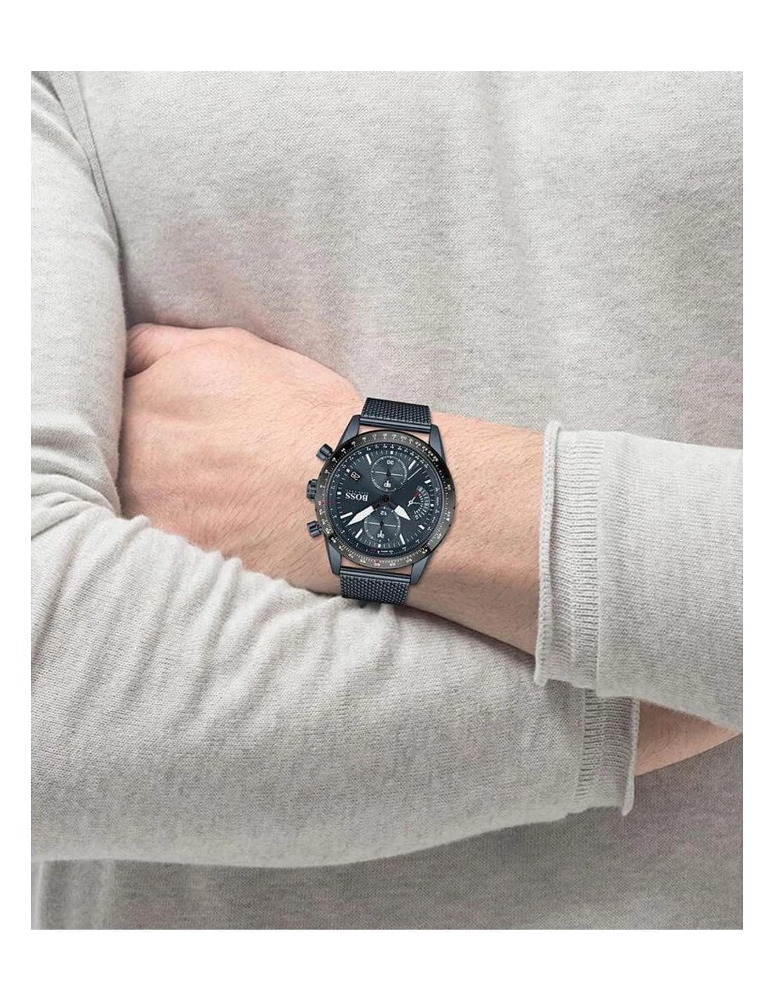 Zoom sur le cadran bleu du Hugo Boss 1513887