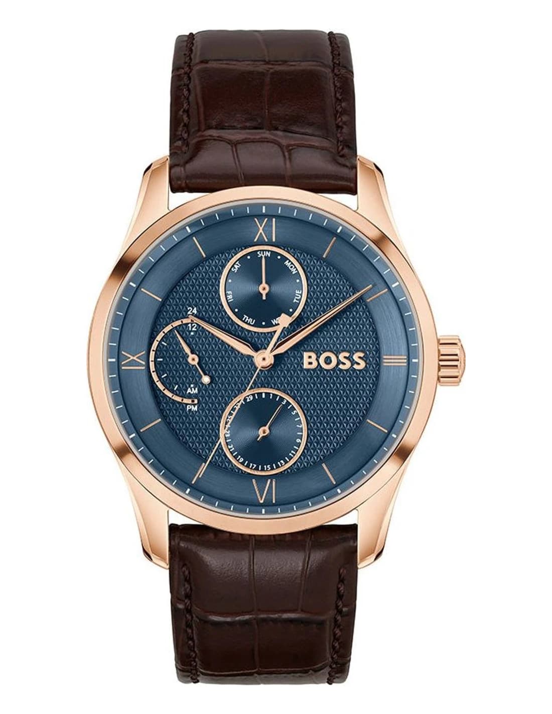 Montre Hugo Boss Principle Master 1514273 homme or rose, acier inoxydable finition or rose 41mm, quartz 5 ATM