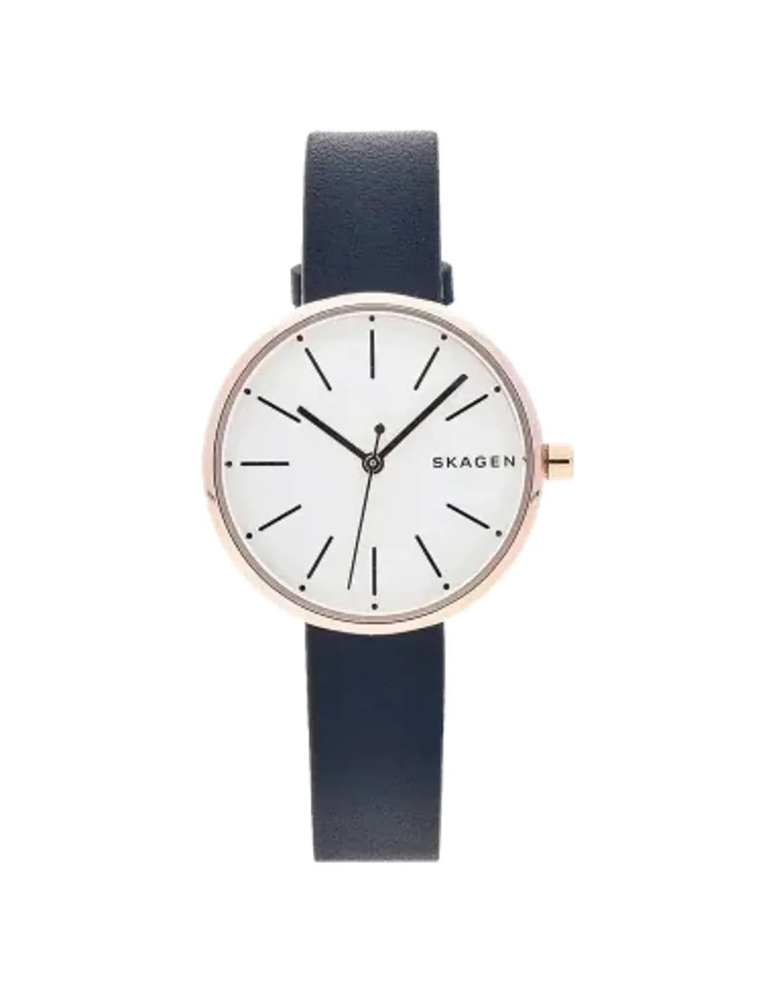 Montre Femme Skagen Signatur SKW2592 Cadran Blanc Bracelet Cuir Bleu
