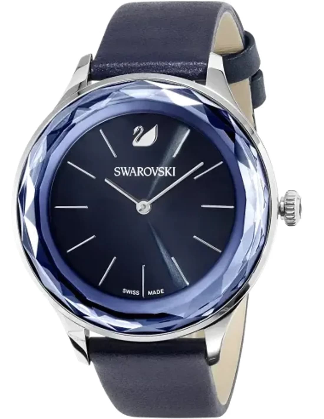 Montre Swarovski Octea Lux 5295349 pour Femme, Cadran et Bracelet Cuir Bleu