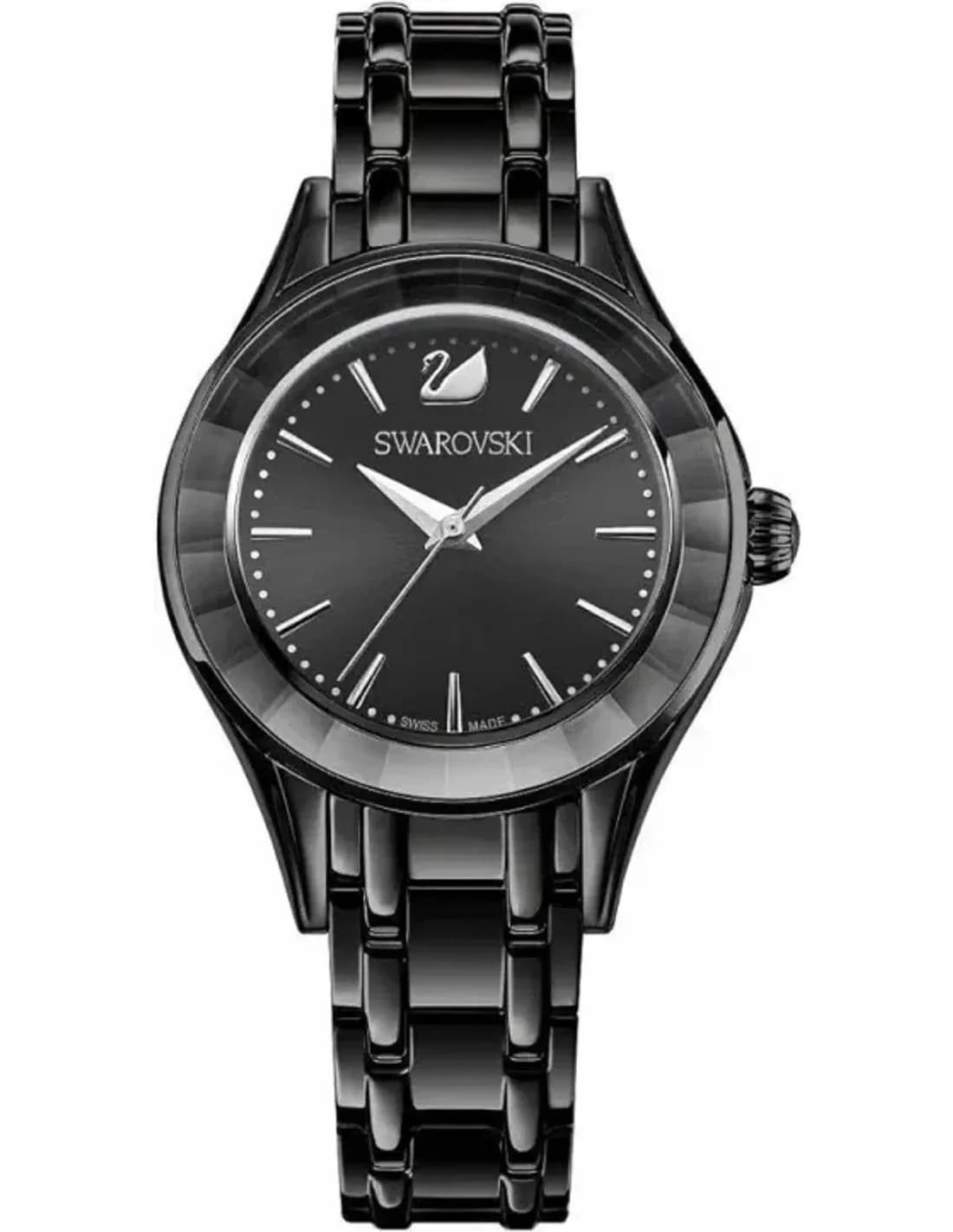 Montre Femme Swarovski 5479239 Chronographe Cadran Bleu Cristaux Bracelet Cuir