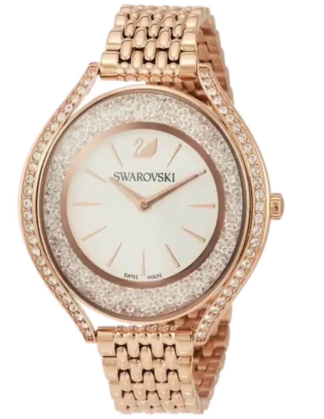 Montre Femme Swarovski Crystalline 5519459 en Acier Or Rose et Cristaux