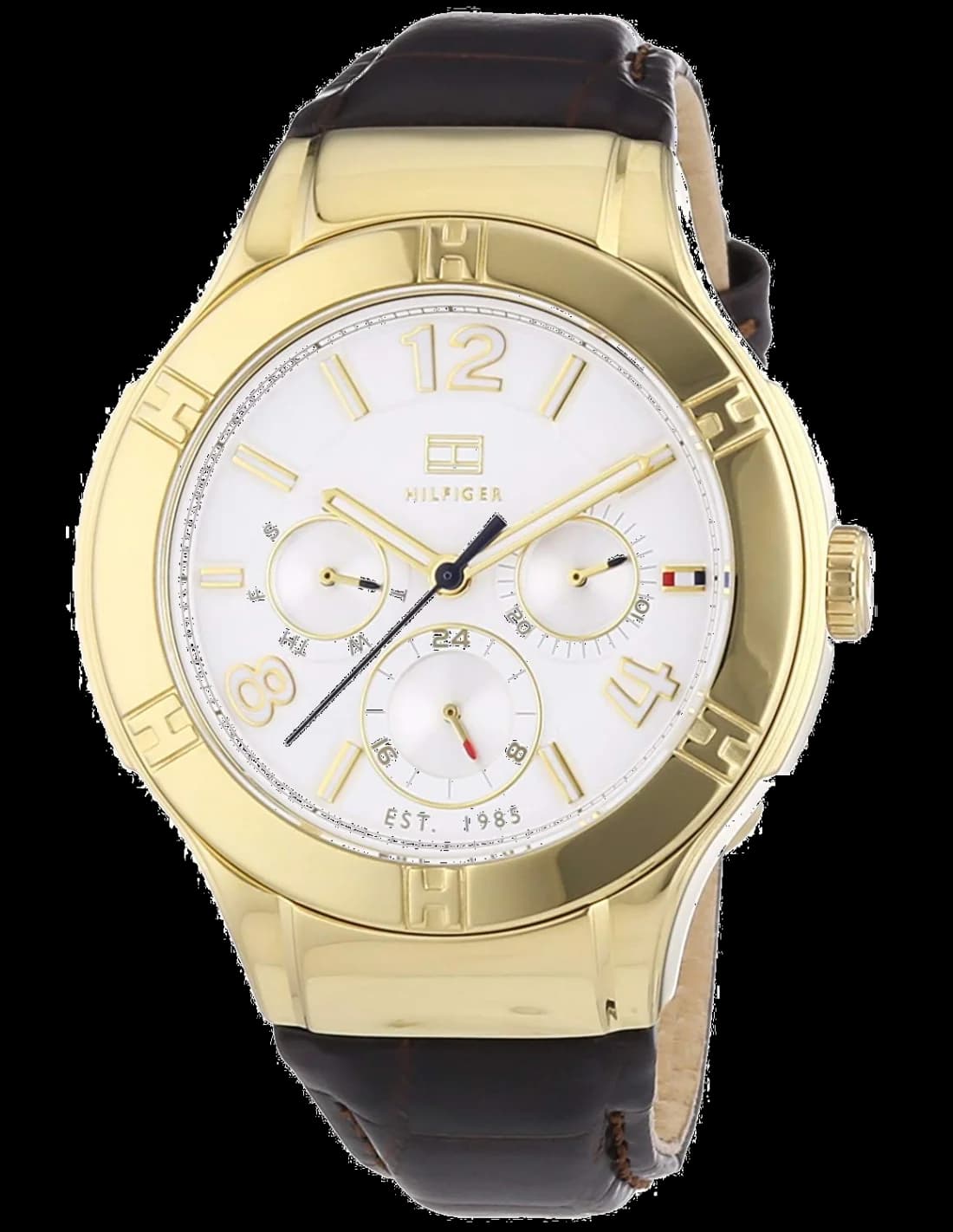 Montre Tommy Hilfiger Ainsley 1781363 pour Femme, Cadran Blanc, Bracelet Marron