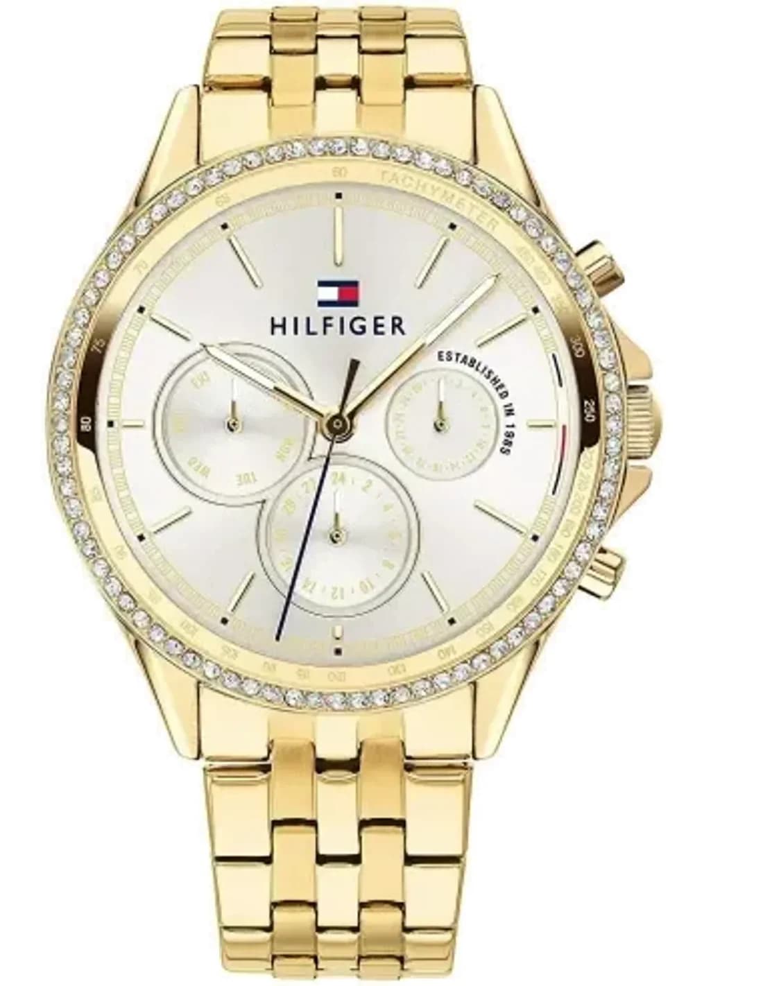 Montre Tommy Hilfiger 1781977 pour Femme en Acier Doré Ornée de Cristaux