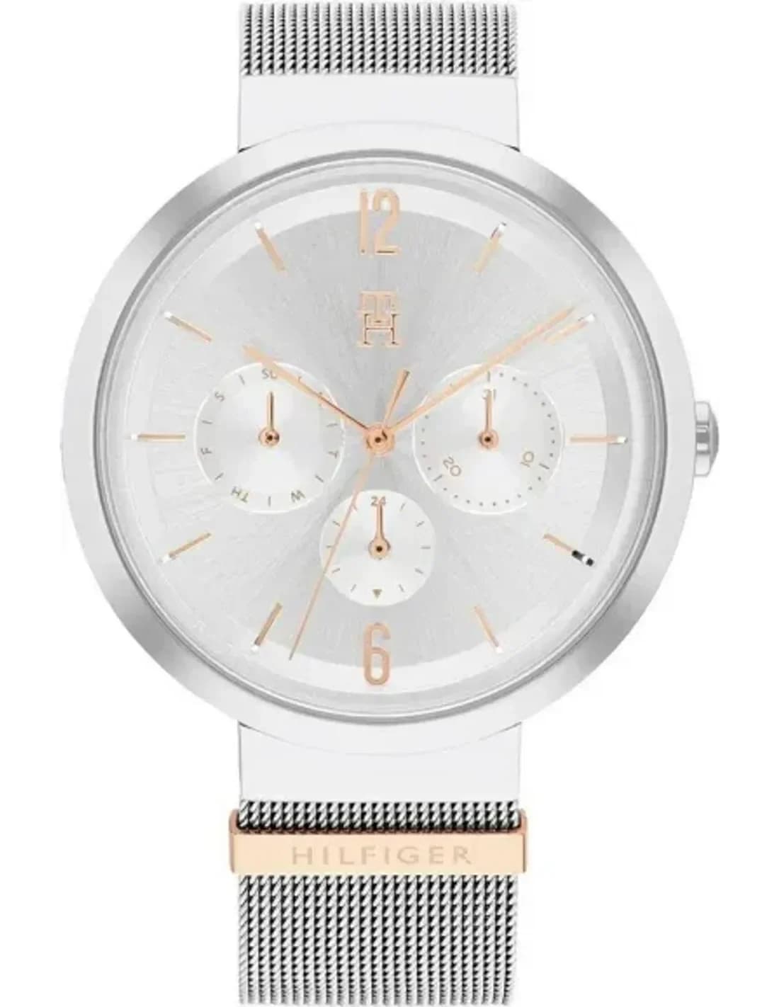 Montre Tommy Hilfiger Lidia 1782537 pour Femme, Cadran et Bracelet maille milanaise Acier Argenté